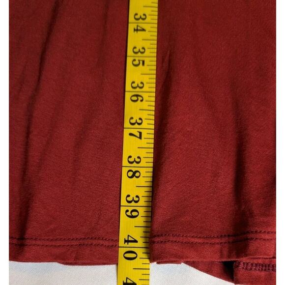 Basil & Lola Fold-Over Waist Red/Beige Maxi Skirt – Size Medium USA - Picture 7 of 7